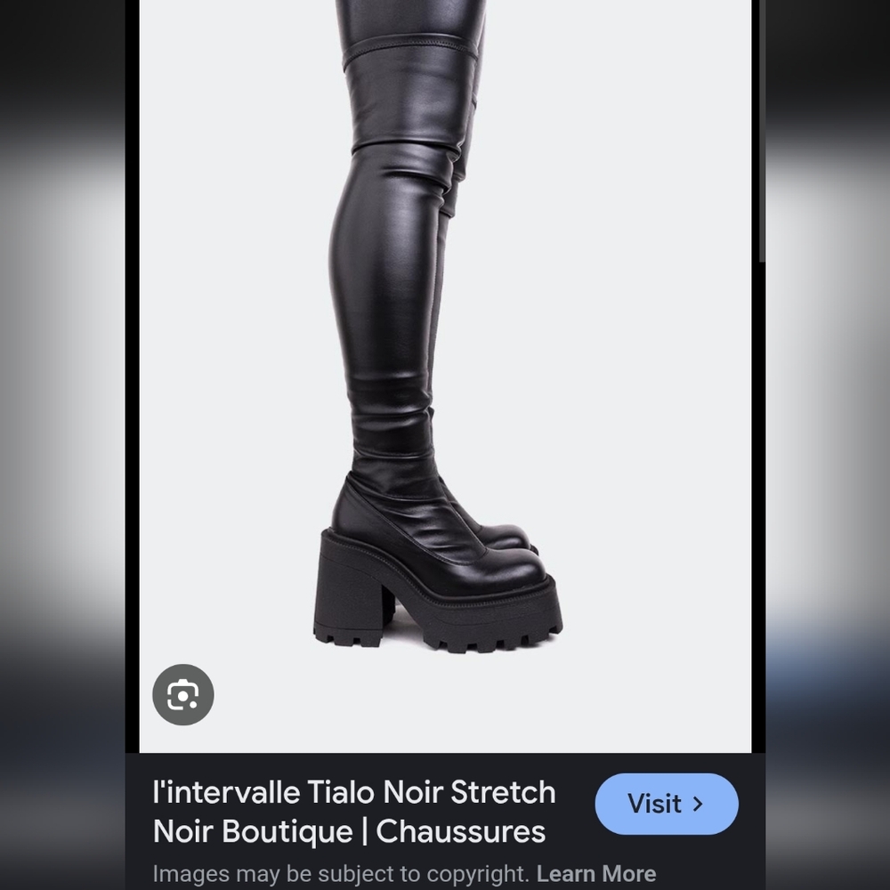 Black Platform Chunky Heel Boots